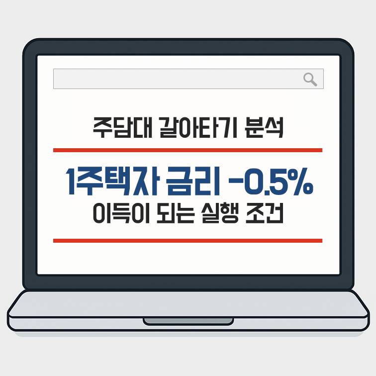 주담대 갈아타기 1주택자 금리 0.5%p 인하 조건 분석 대표 이미지