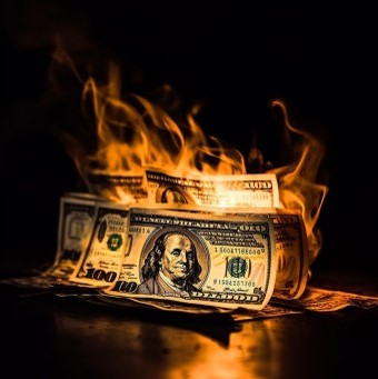 달러가-활활-타오르는-모습