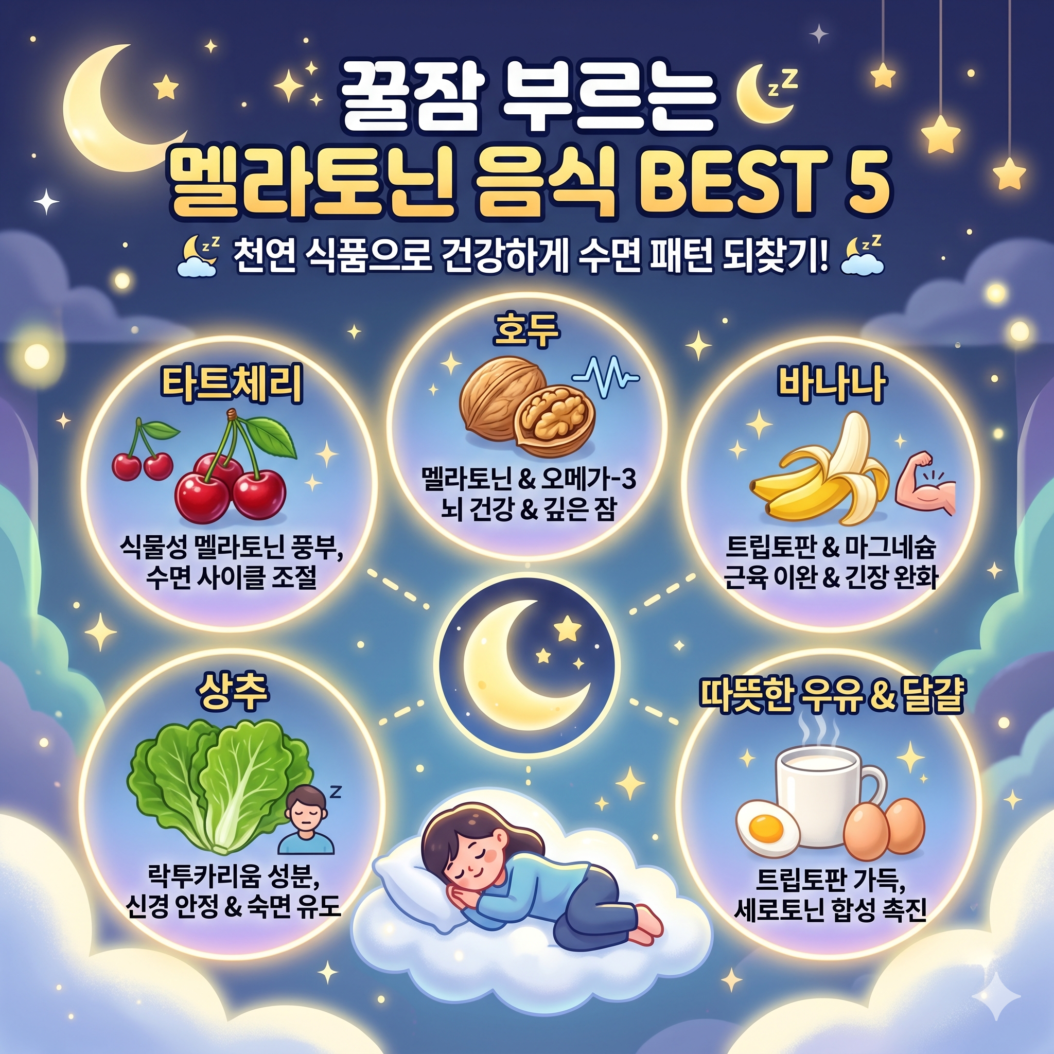밤마다 뒤척인다면? 천연 수면제 멜라토닌이 많은 음식 5가지 총정리