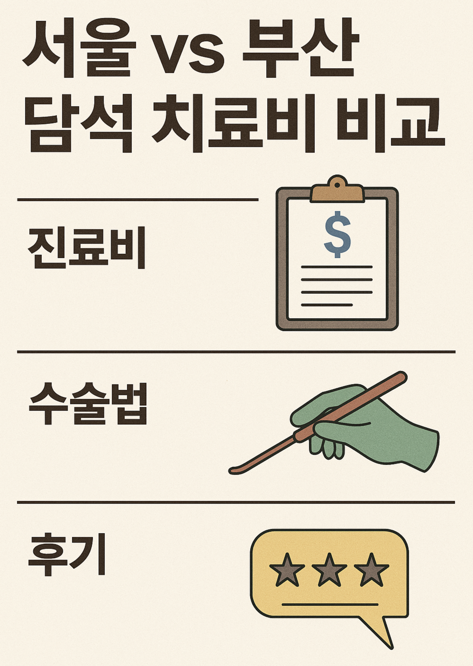 서울 vs 부산 담석 치료비 비교 (진료비, 수술법, 후기)