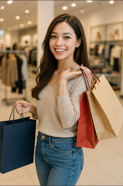 쇼핑하는 여성 이미지