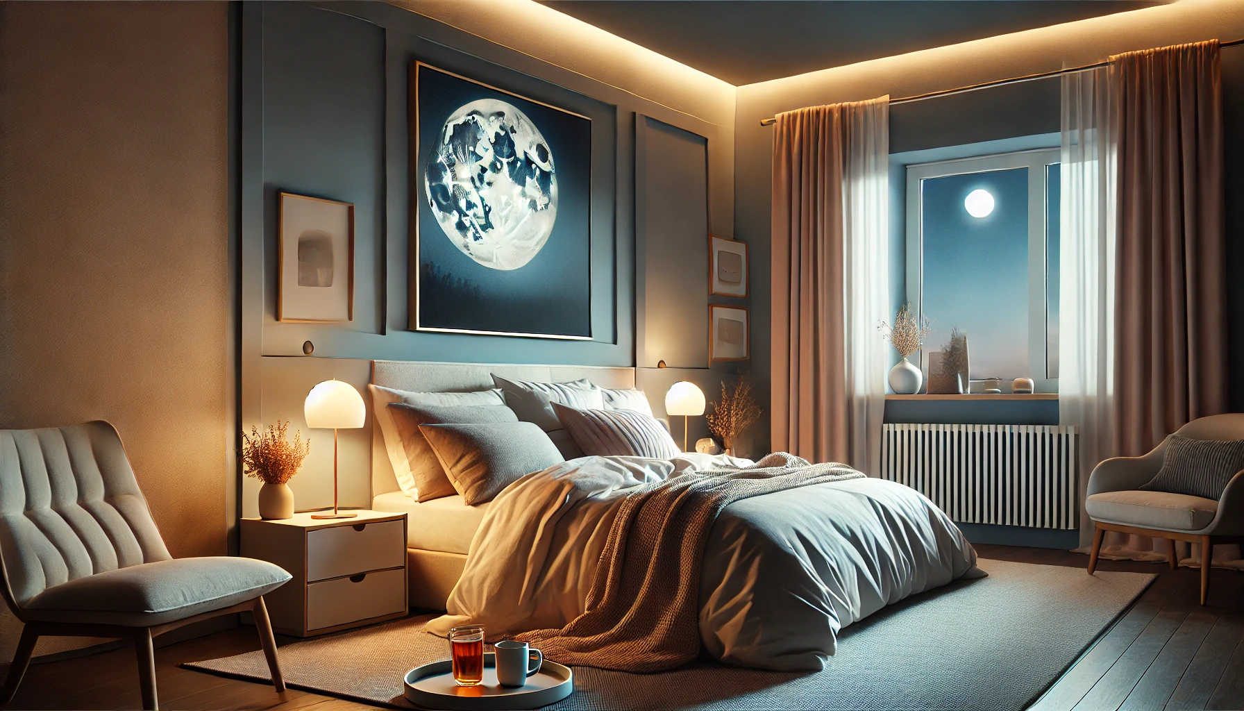 모던하고 미니멀한 숙면을 위한 침실