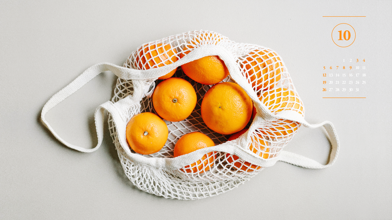 05 장바구니 속 오렌지 A - 2025년10월 노트북배경화면