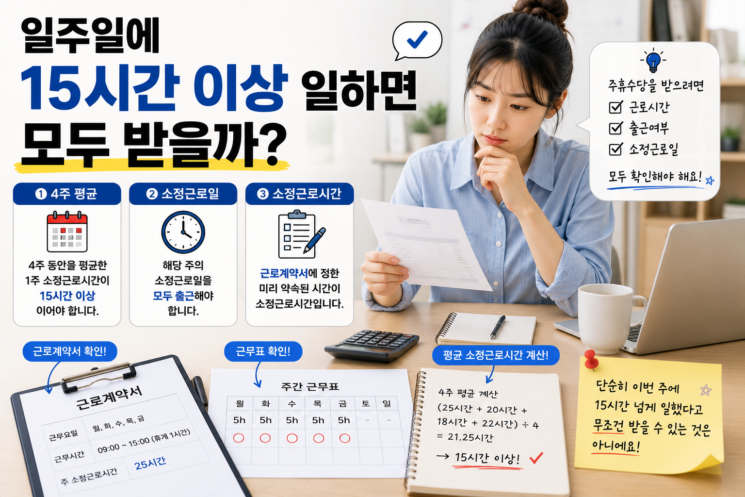 일주일에 15시간 이상 일하면 주휴수당을 받을까?