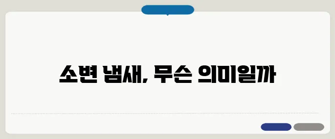 소변 냄새가 심할때 몸이 보내는 위험 신호