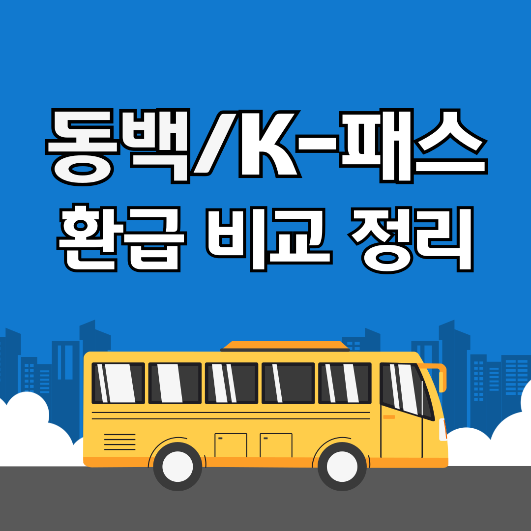 동백패스 K패스 카드 환급 비교 정리