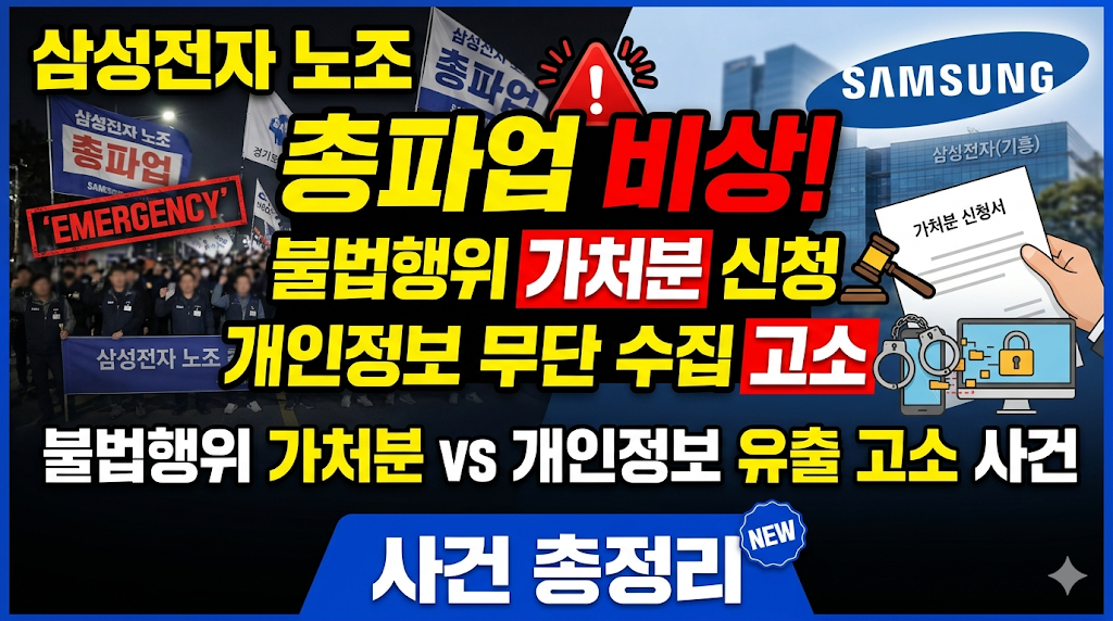 삼성전자 노조 총파업 비상! 불법행위 가처분 신청과 개인정보 무단 수집 고소 사건 총정리