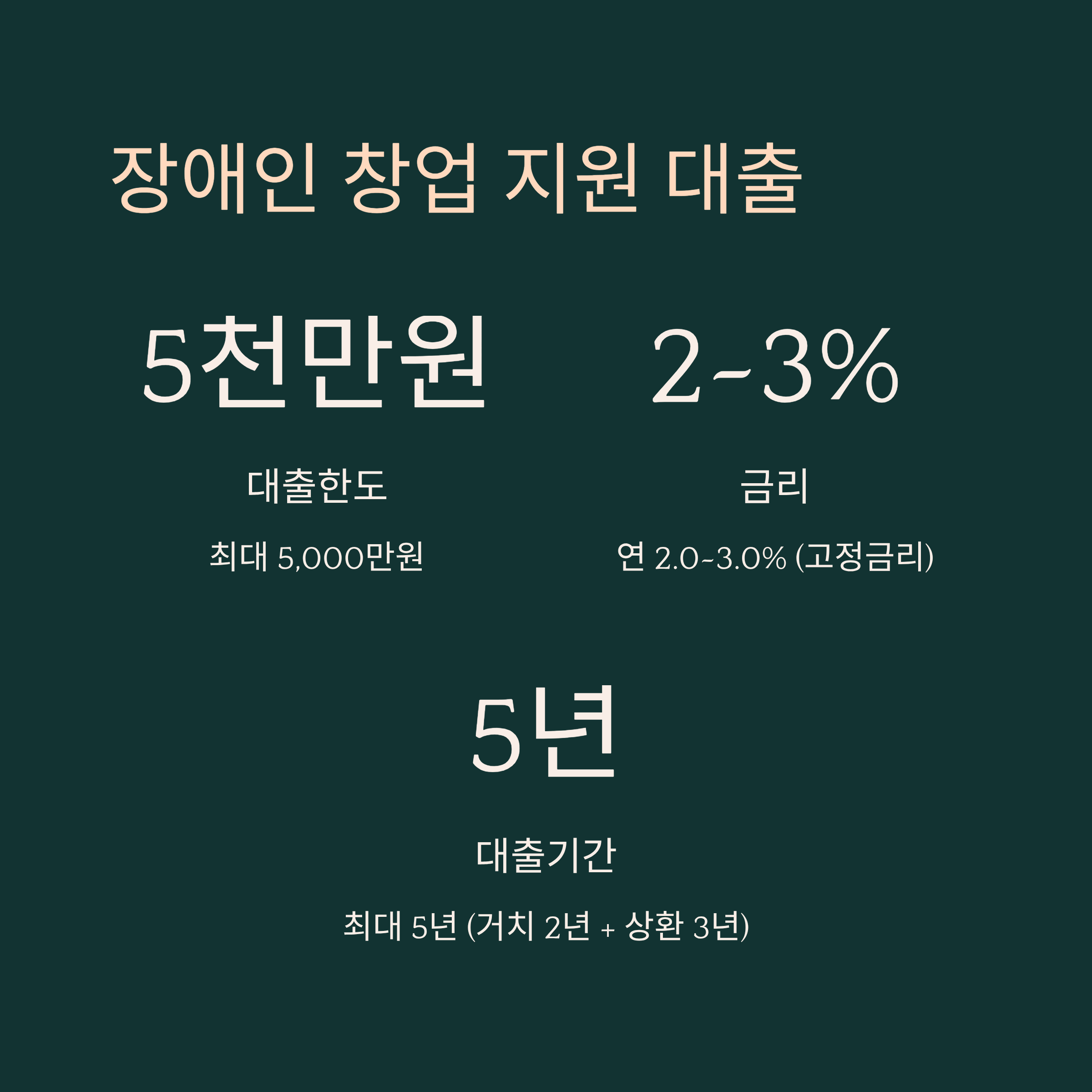 장애인 창업 지원 대출