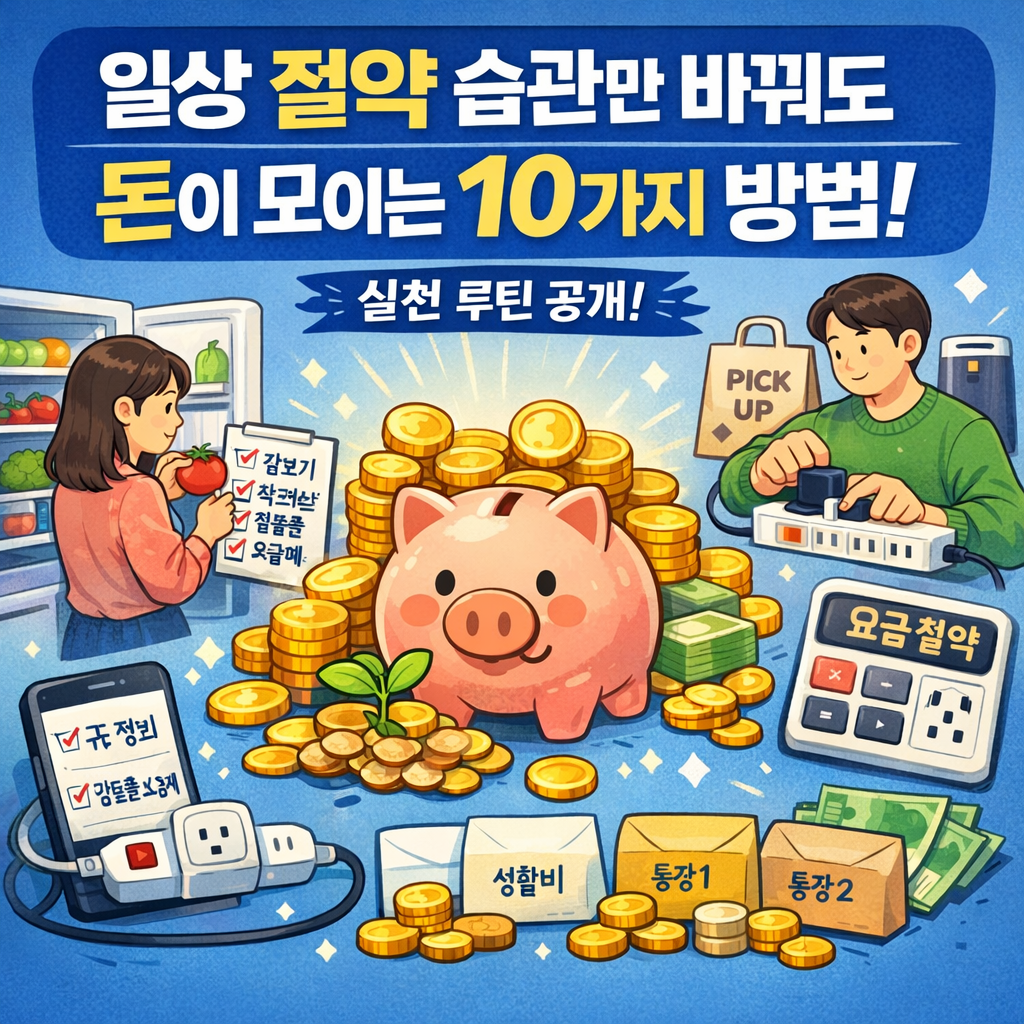 일상 절약 습관만 바꿔도 돈이 모이는 10가지 방법(실전 루틴)