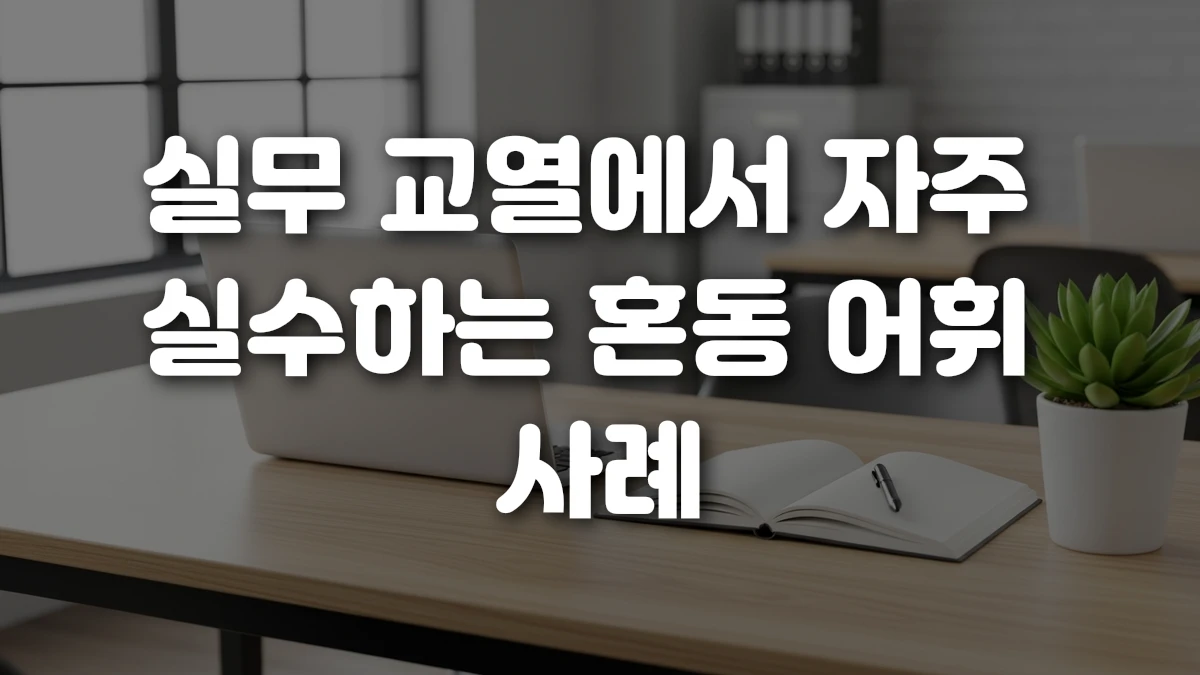 실무 교열에서 자주 실수하는 혼동 어휘 사례