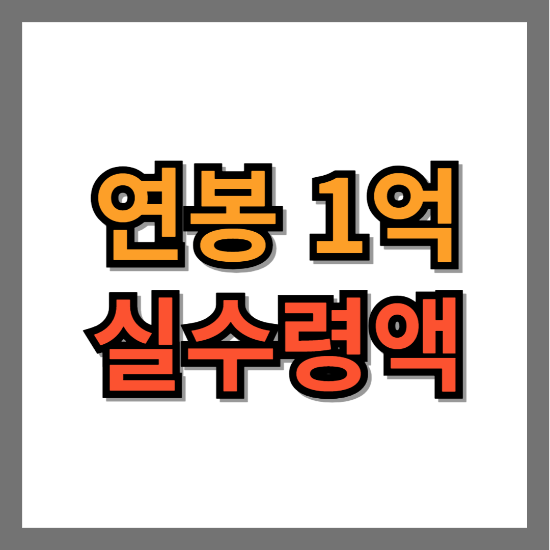 연봉 1억 실수령액