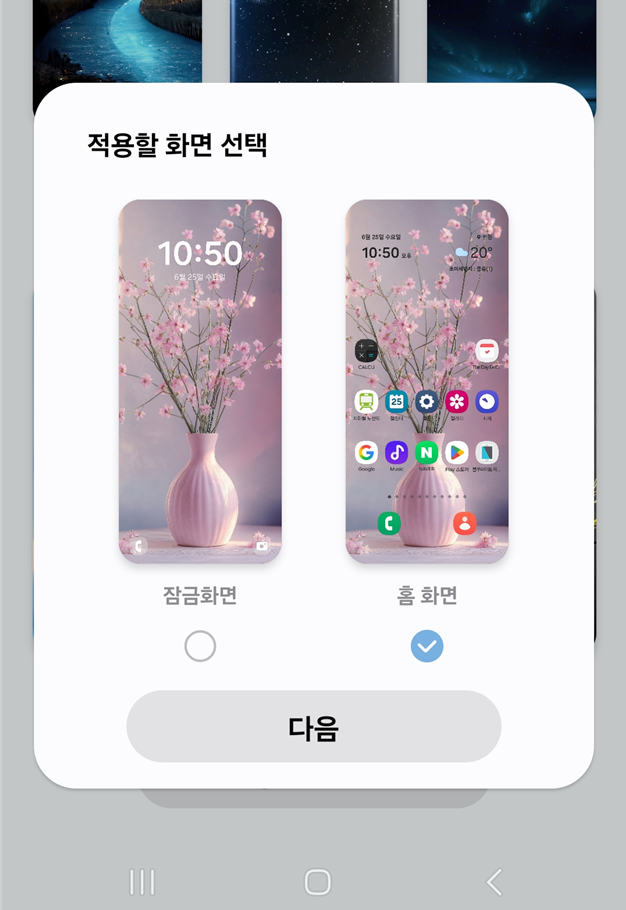 홈화면 따로 설정하기