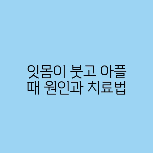 잇몸이 붓고 아플 때 원인과 치료법