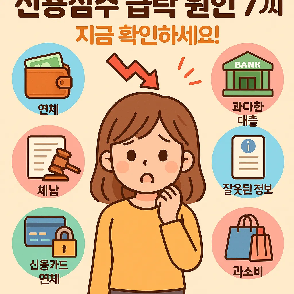 신용점수 급락 원인 7가지, 지금 확인하세요!