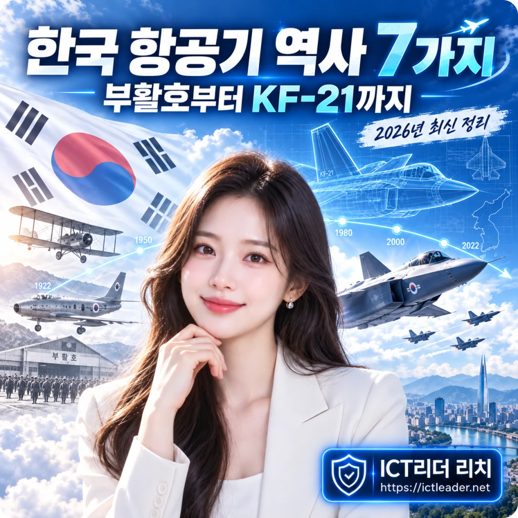 2026년, K-방산 전투기 수출이 심상치 않은 이유(한국 항공기 역사) 대표썸네일 - 2026년 기준 부활호부터 KF-21까지 한국 항공산업 핵심 내용을 담은 티스토리 대표 이미지