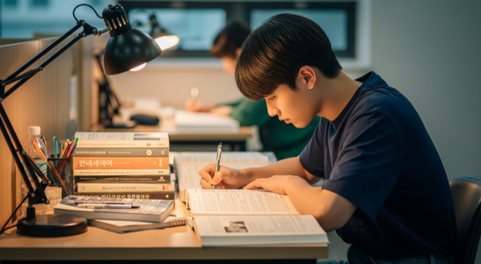 공부하는-수험생-책상