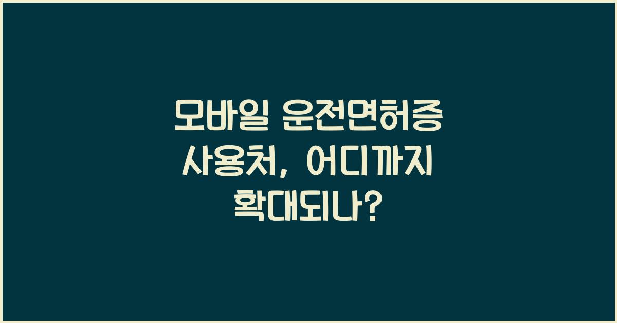 모바일 운전면허증 사용처