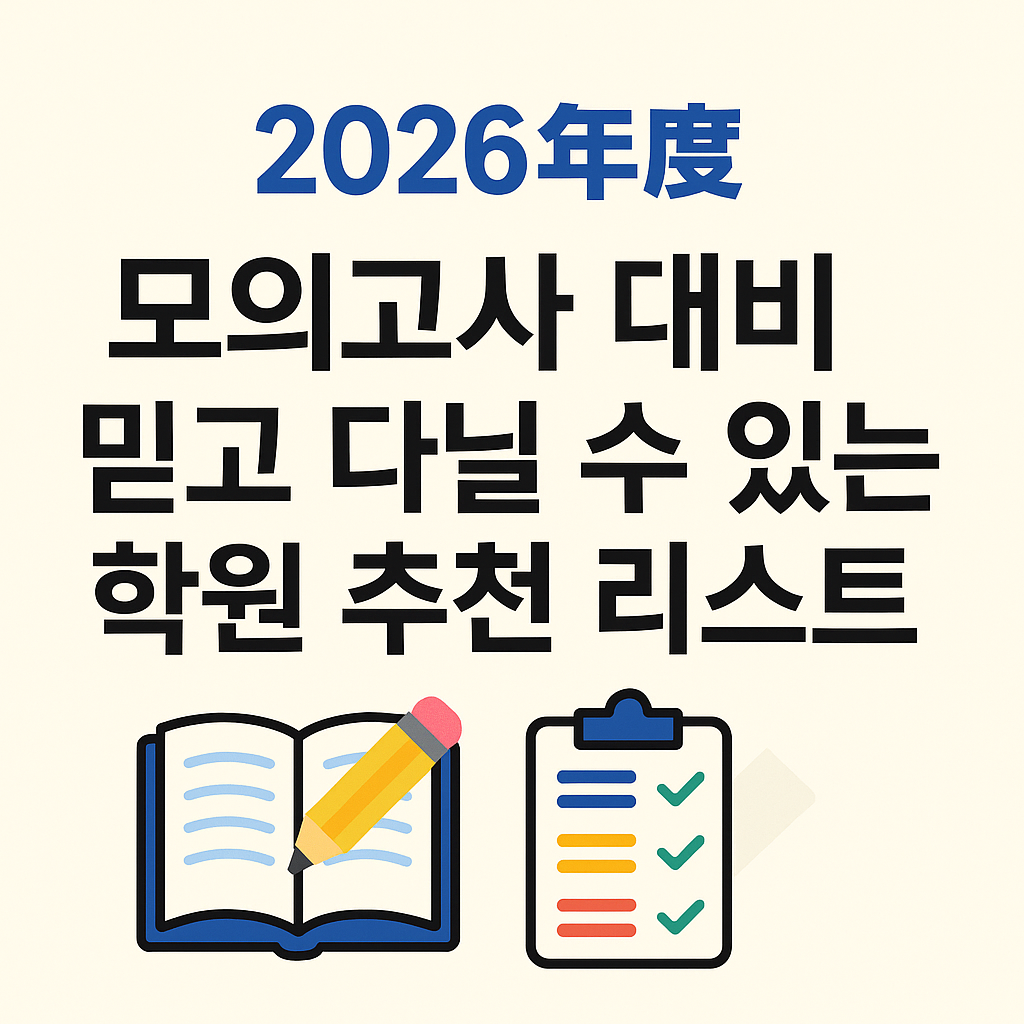 2026년도 모의고사 대비! 믿고 다닐 수 있는 학원 추천 리스트