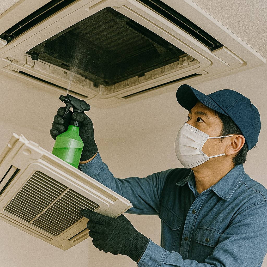 천장형 에어컨 청소