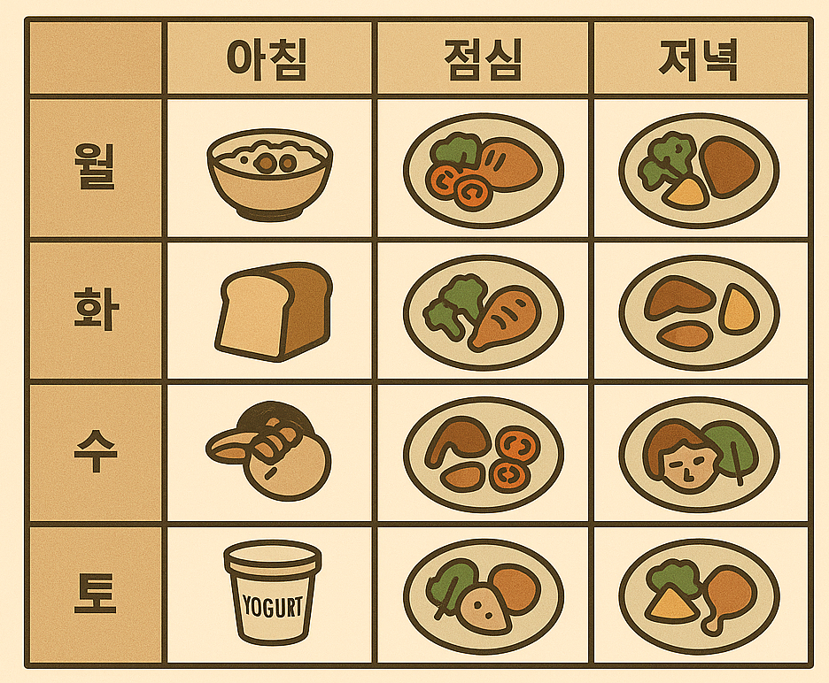 건강한 식단을 위한 일주일 플랜