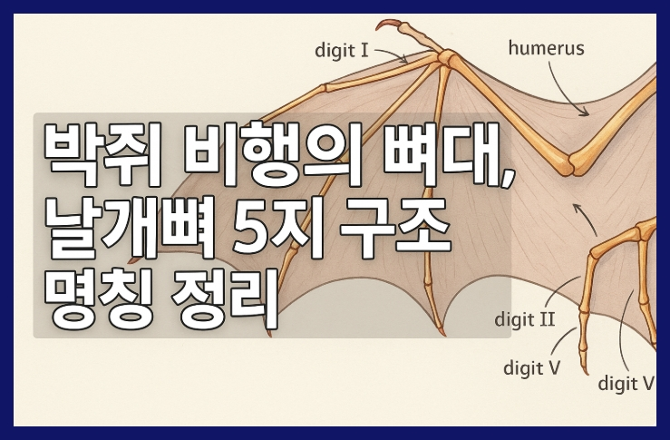 박쥐 비행의 뼈대 날개뼈 5지 구조와 명칭 정리