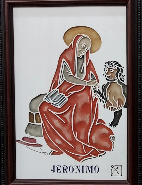 제천 배론성지에 있는 예로니모 성인 그림입니다.