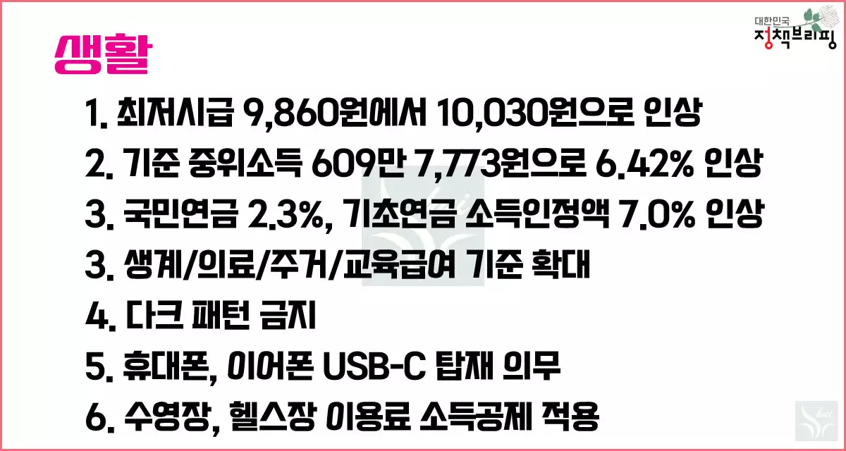 2025 달라지는 점-생활 편