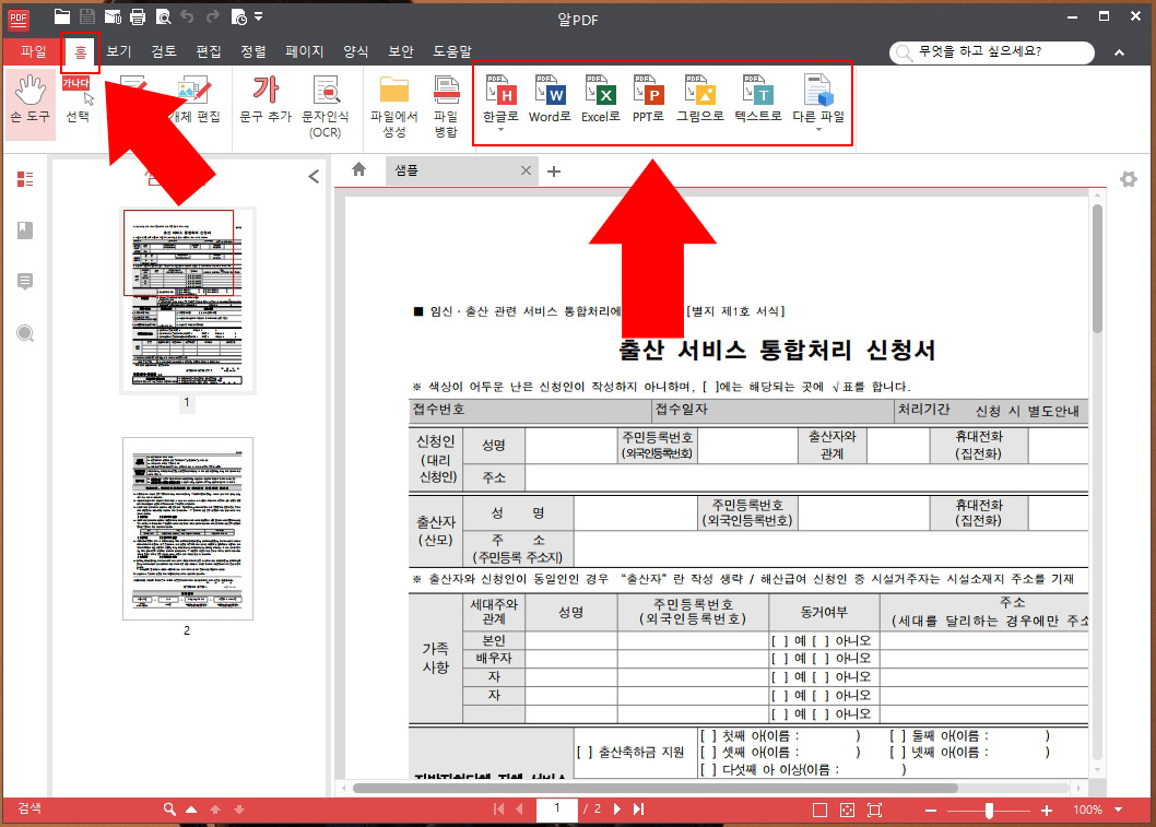PDF JPG 변환