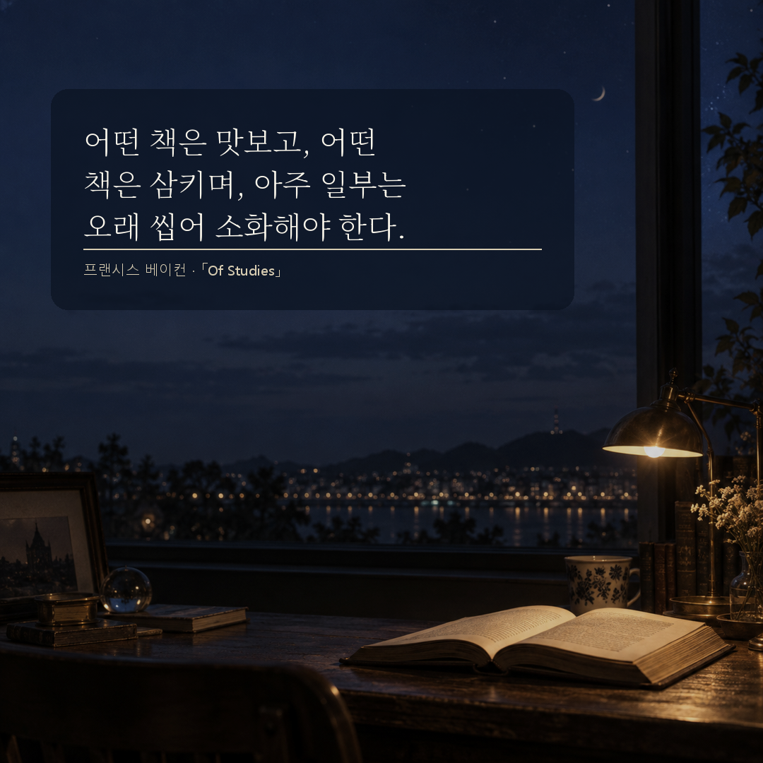 프랜시스 베이컨 책을 읽고 깊이 이해하는 공부와 독서 명언