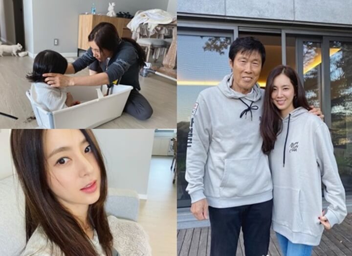 한채아의-일상-모습과-시아버지-차범근과-다정하게-어깨동무를하며-사진찍은-모습