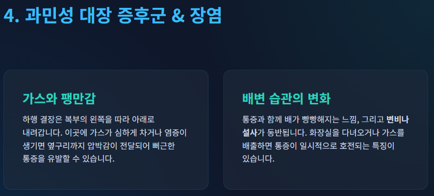 왼쪽 옆구리 통증 의심되는병