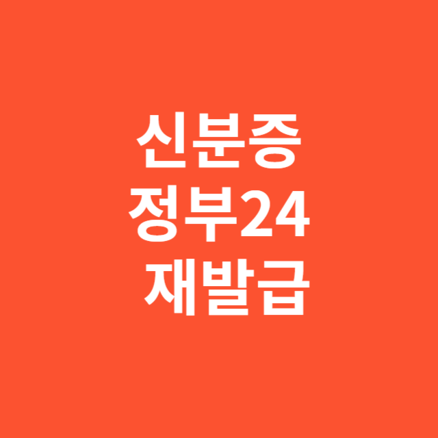 신분증 정부24 재발급