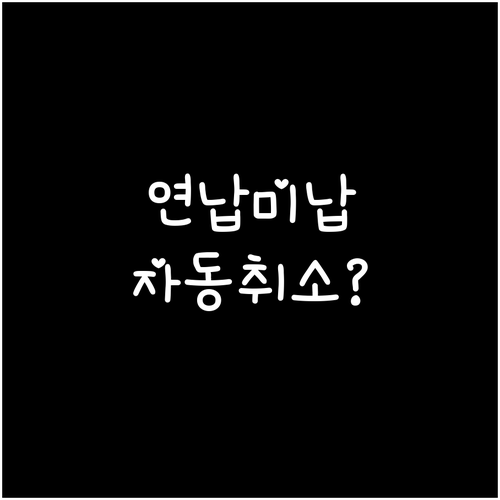 자동차세 연납 미납 시 자동 취소 확..