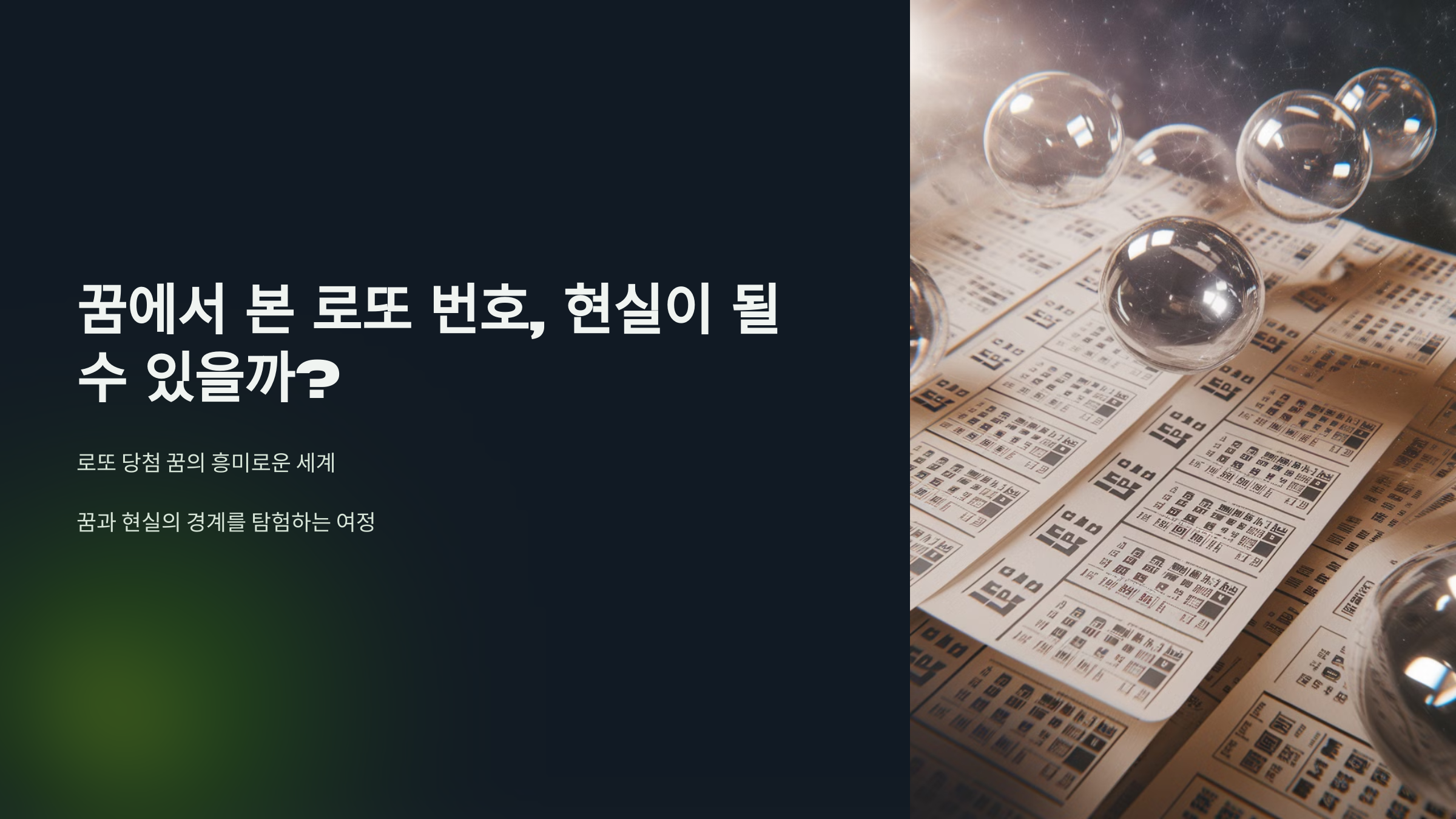 꿈에서 본 로또 번호, 현실이 될 수 있을까?