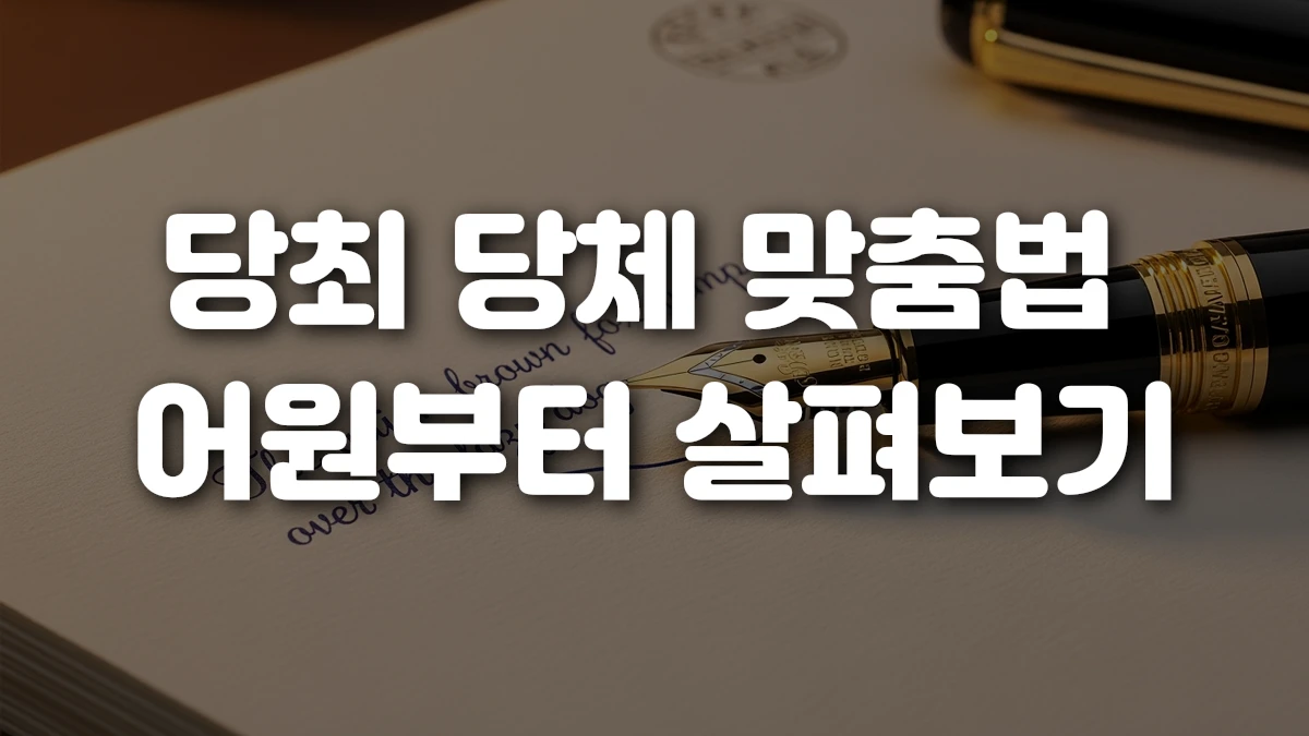 당최 당체 맞춤법 어원부터 살펴보기