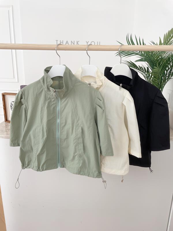 알베로 바스락 나일론 스트링 바람막이 집업 반팔 점퍼 F-325