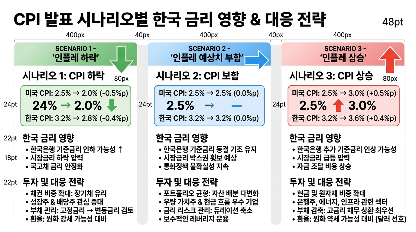 CPI 발표 시나리오별 한국 금리 영향과 대응 전략 비교