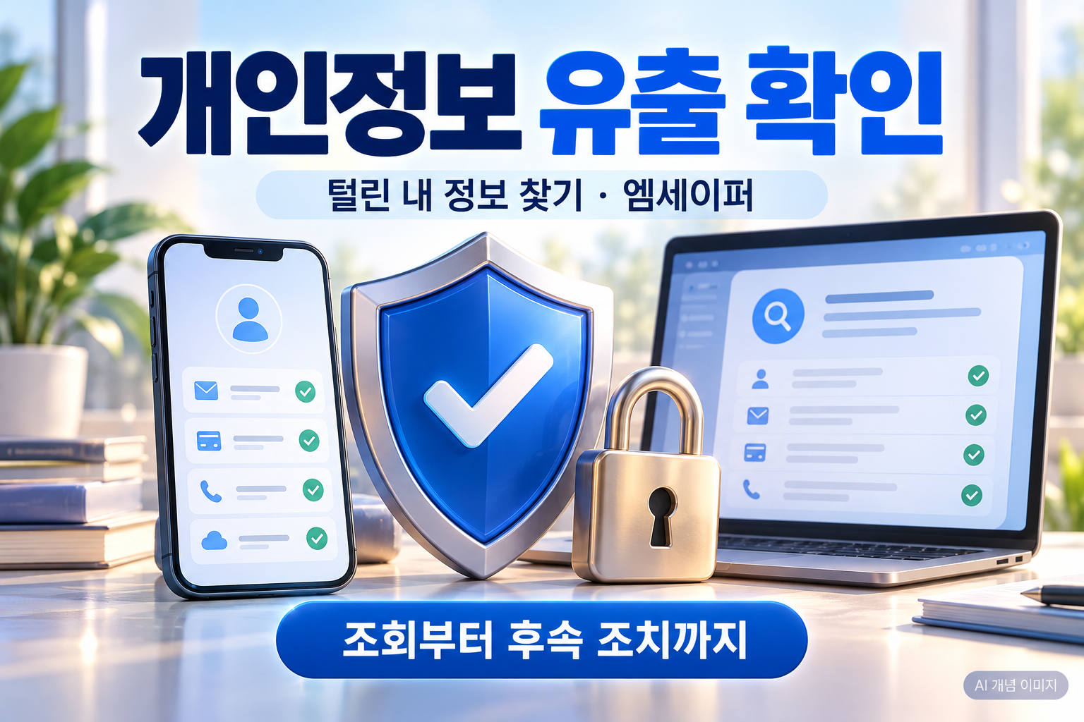 개인정보 유출이 걱정될 때 확인하는 법 - 털린 내 정보 찾기&middot;엠세이퍼 이용 순서