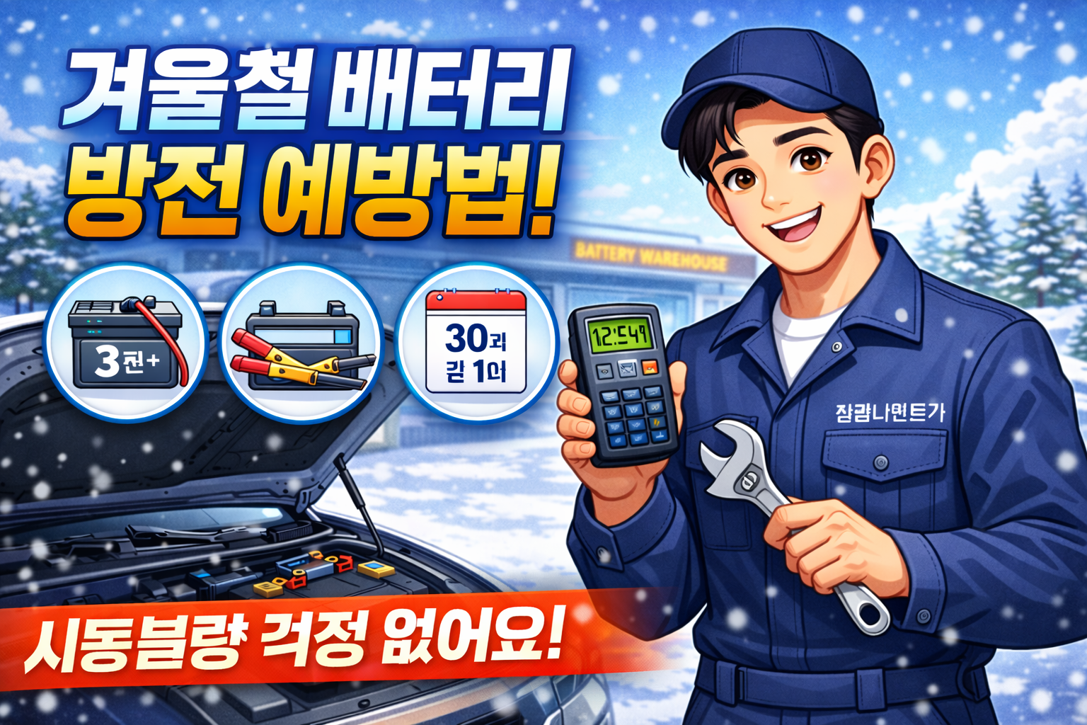 겨울철 배터리 방전 예방 안내