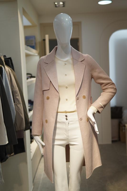 ( 꼼빠니아 ) 울 핸드메이드 봄 가을 간절기 여자 트렌지 코트 핑크