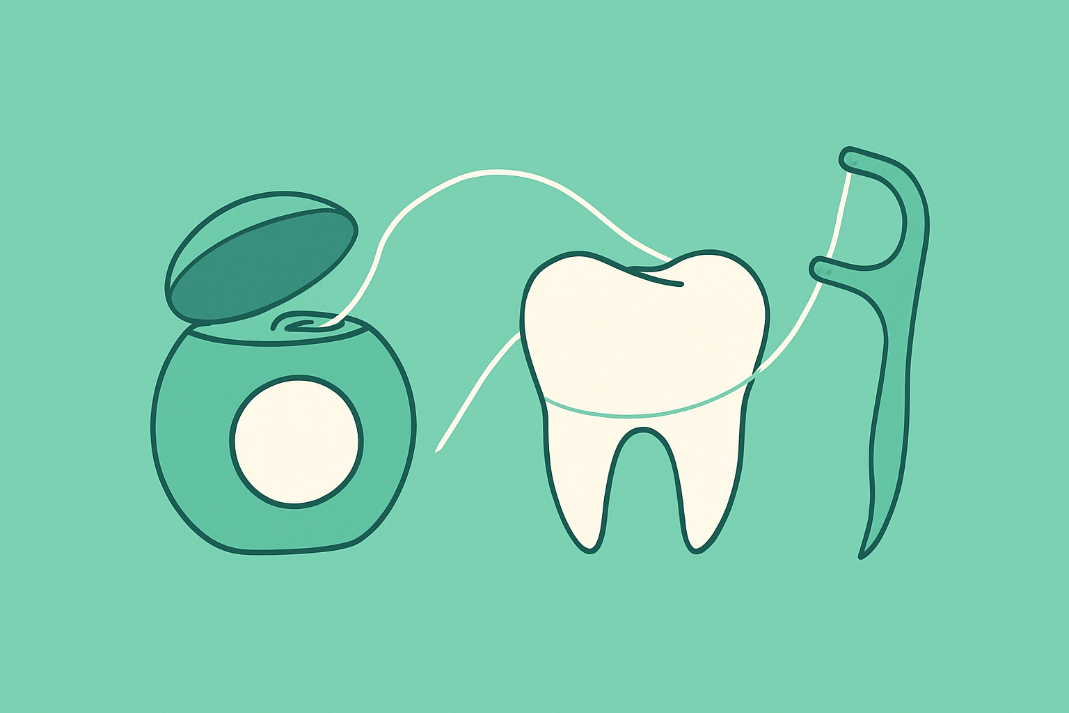 치간칫솔을 사용하는 노년층 이미지