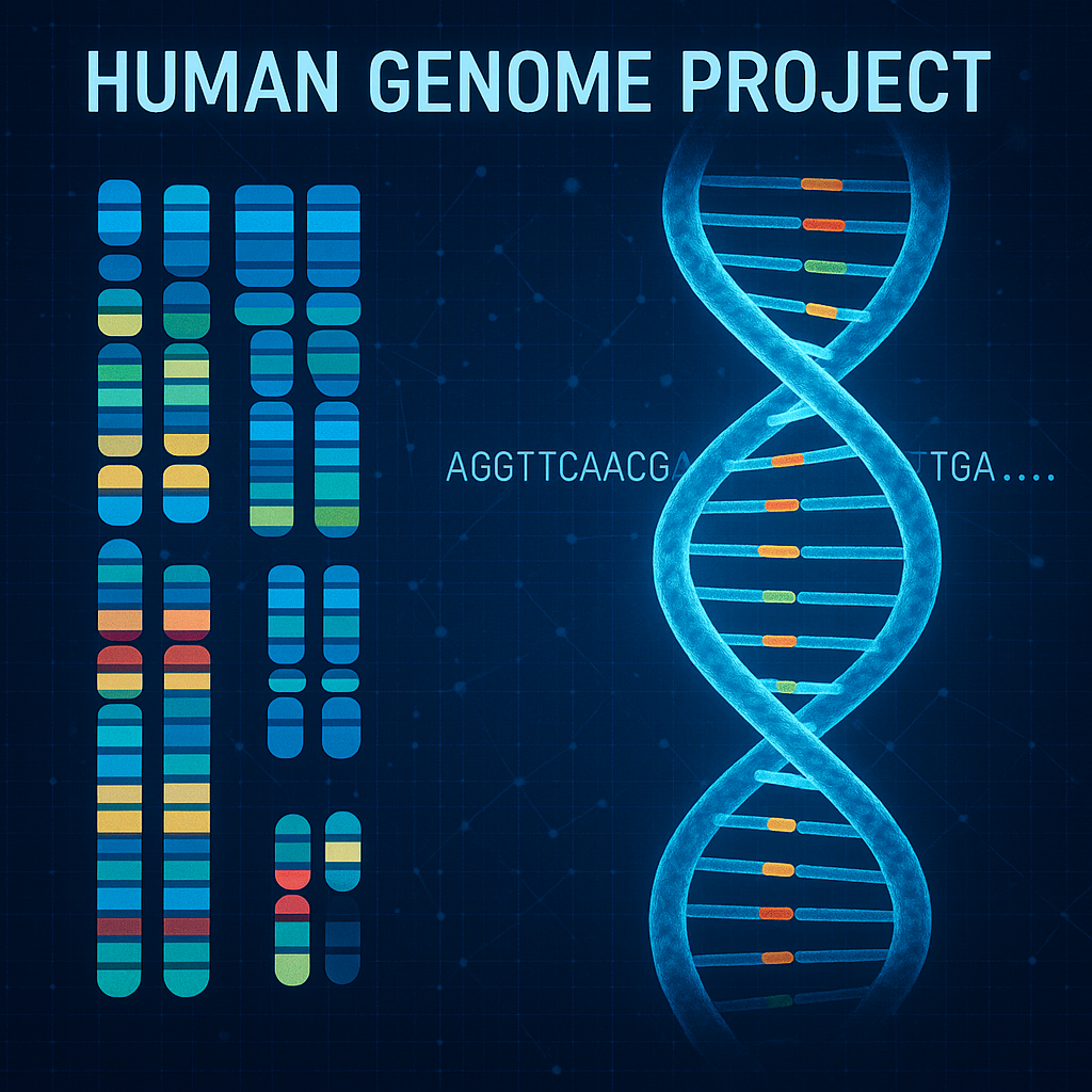인간 게놈 프로젝트와 유전정보 해독관련 이미지