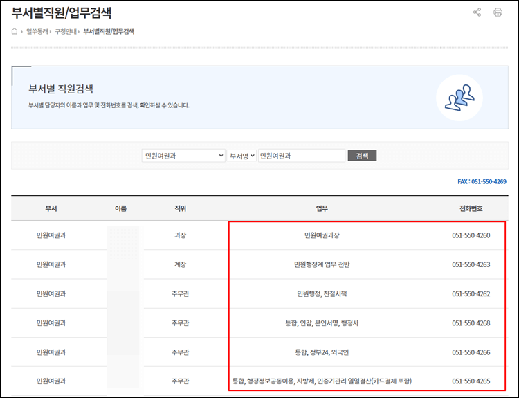 동래구청-전화번호