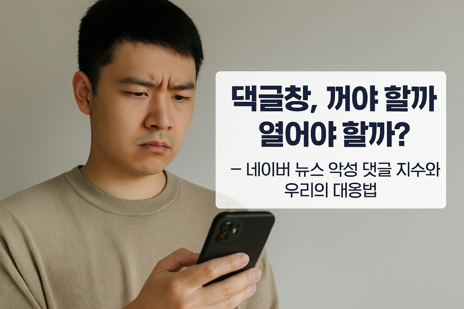 악성 댓글 지수와 우리의 대응법