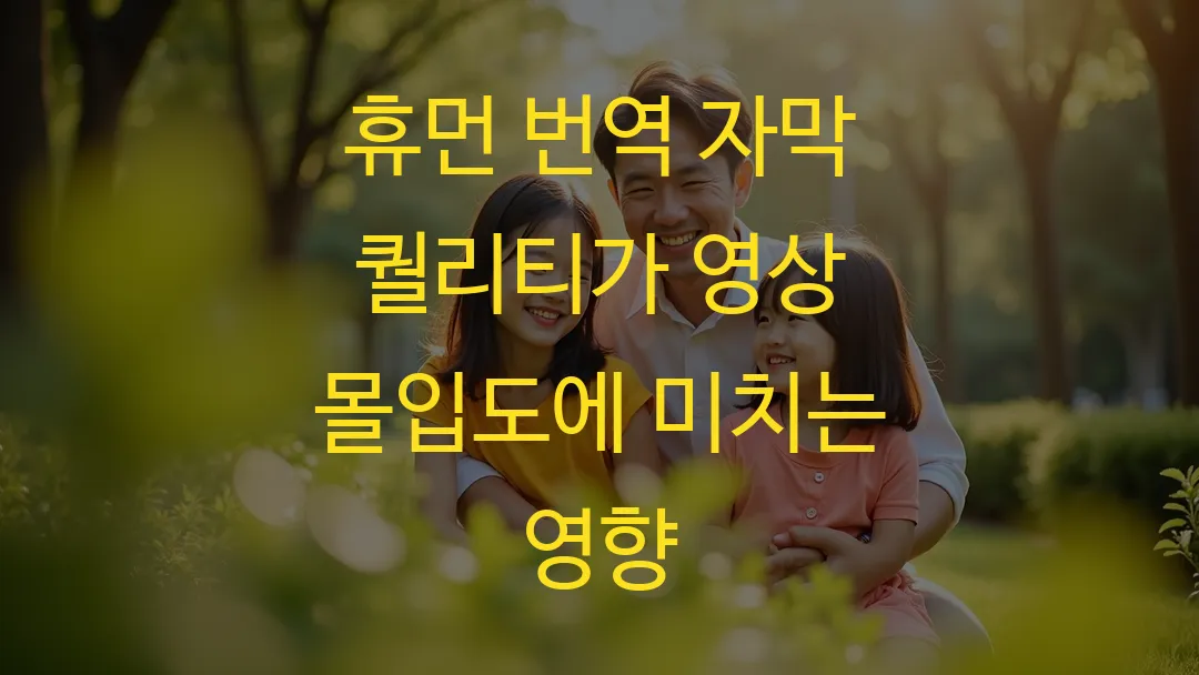 휴먼 번역 자막 퀄리티가 영상 몰입도에 미치는 영향