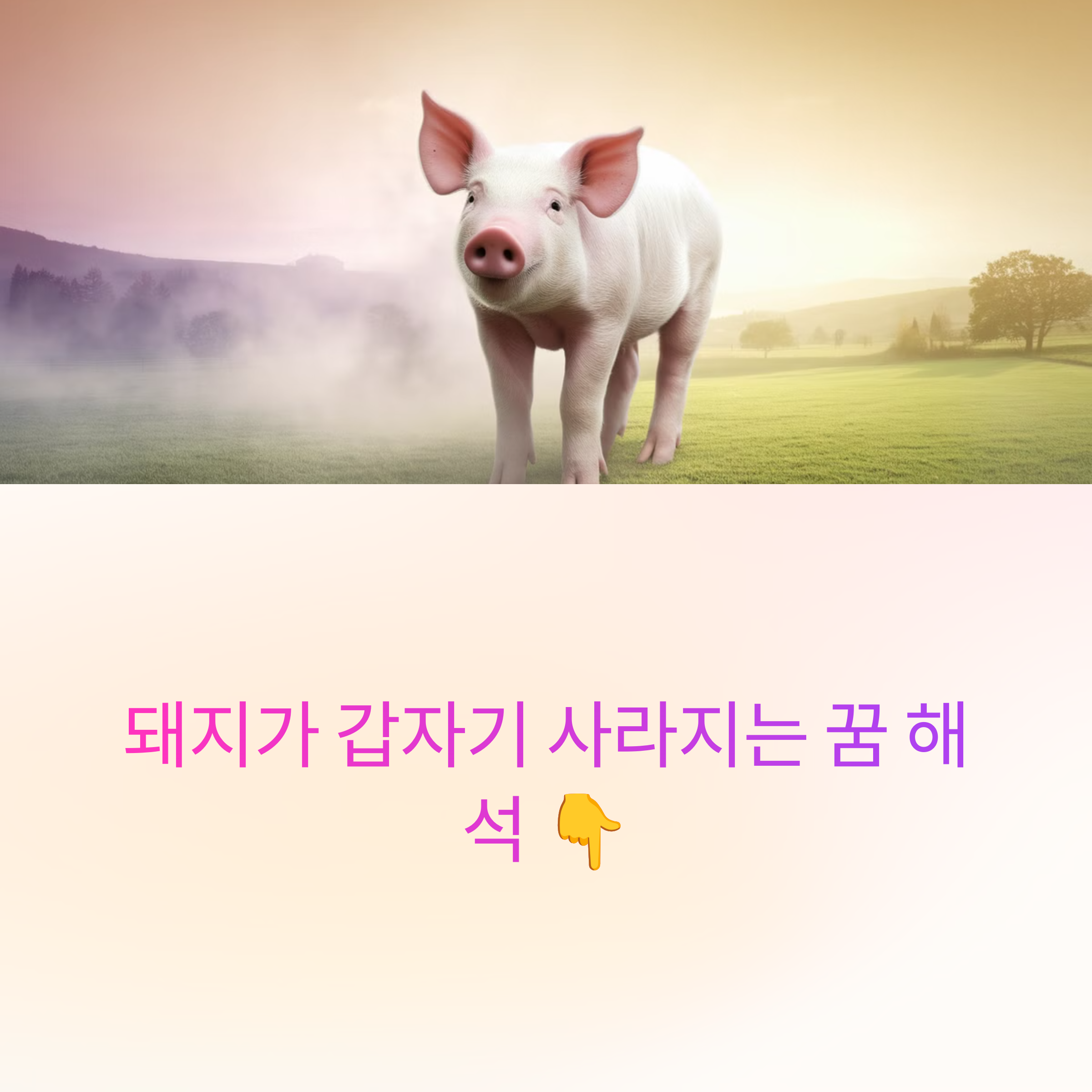 돼지가 갑자기 사라지는 꿈
