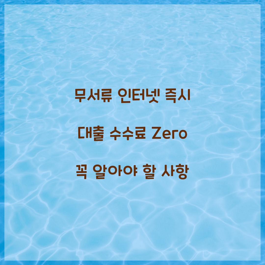 무서류 인터넷 즉시 대출