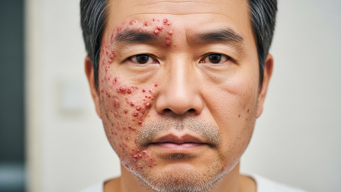 대상포진에 걸린 남성 이미지