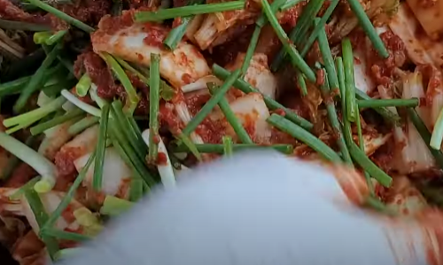 김치 양념 버무리기
