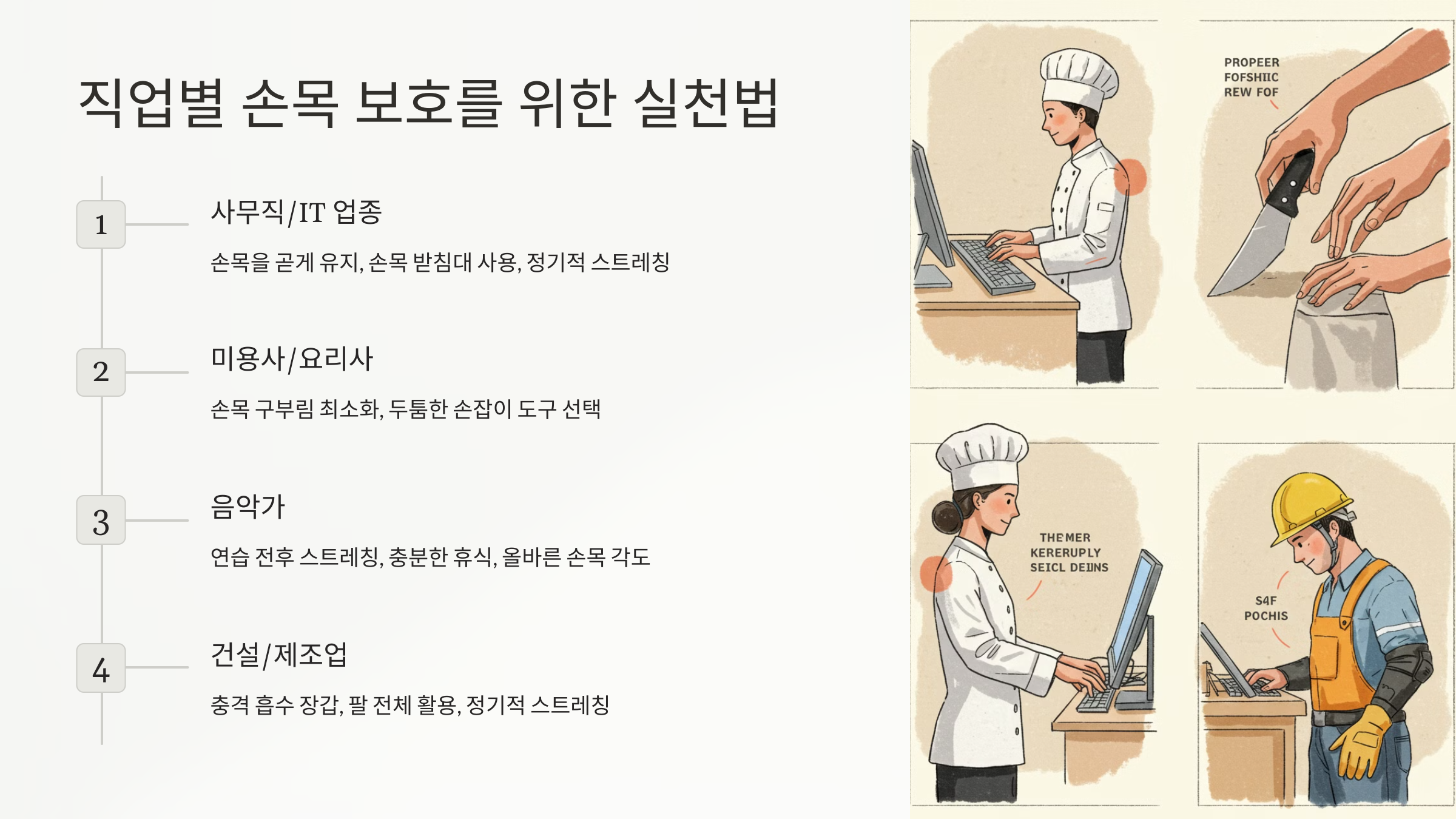 직업별 손목 보호를 위한 실천법